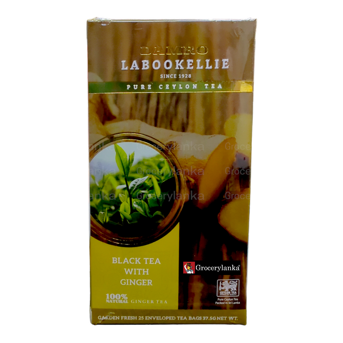 Damro Labookellie Black Tea with Ginger - 25 Enveloped Tea Bags (37.5g)